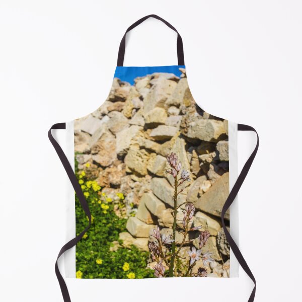 Item preview, Wildflower Blooming Against A Rustic Stone Wall With Yellow Clover And Blue Sky designed and sold by Nmallia.