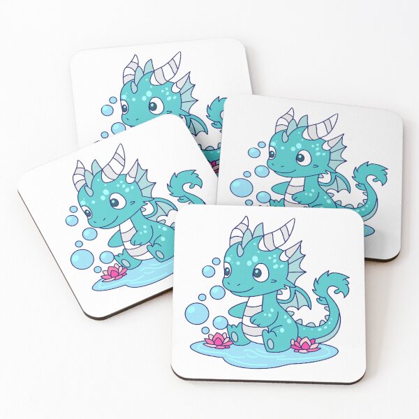 Item preview, Cute Baby Water Dragon with Bubbles and Lilies designed and sold by AngelBialy.
