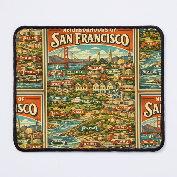 Item preview, Neighbors of San Francisco poster designed and sold by PIXEL POP DESIGNS - Beyond the Norm!.