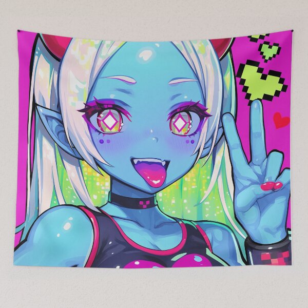 Item preview, Neon Demon Girl Pixel Hearts designed and sold by bubblegoth.