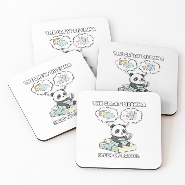 Item preview, The Great Dilemma – Sleep or Scroll? Cute Panda Late Night Phone Meme Sticker designed and sold by snaperos.