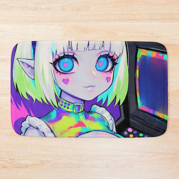 Item preview, Glitchcore Arcade Anime Demon Girl designed and sold by bubblegoth.