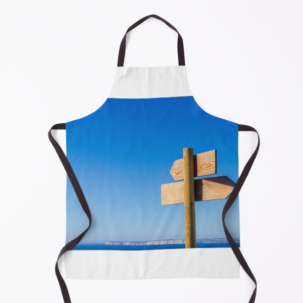 Item preview, Wooden Signpost With Arrow Signs Pointing Directions Against Blue Sky And Sea Horizon designed and sold by Nmallia.