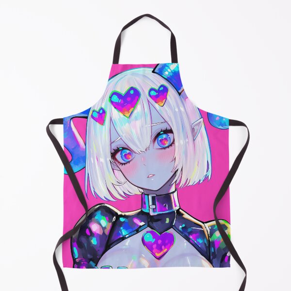Artikelvorschau, Weißhaariges Glitchcore-Mädchen mit Hörnern entworfen und verkauft von bubblegoth.
