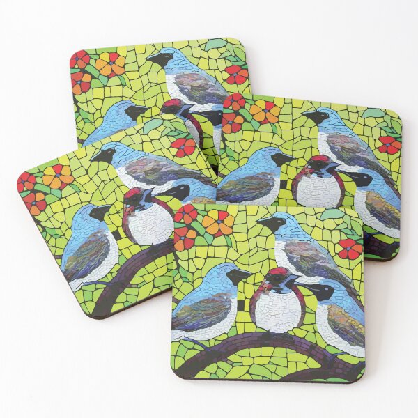 Item preview, mosaic birds in gathering designed and sold by designmari.