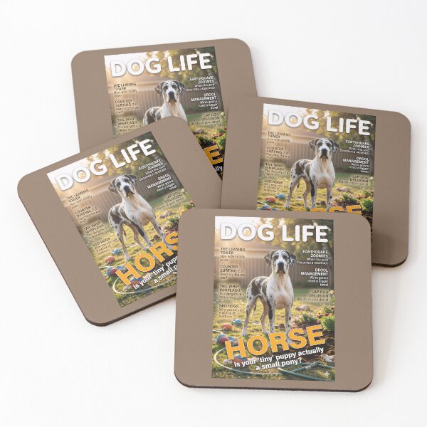 Item preview, Great Dane Horse: Funny Dog Life Magazine Cover Art designed and sold by FrancophileFun.