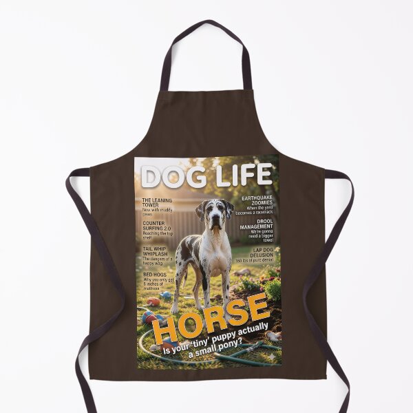 Item preview, Great Dane Horse: Funny Dog Life Magazine Cover Art designed and sold by FrancophileFun.