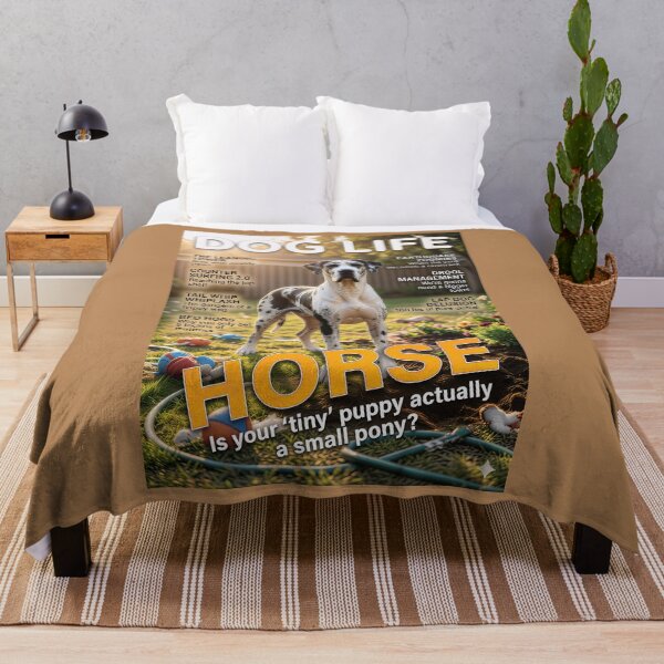 Item preview, Great Dane Horse: Funny Dog Life Magazine Cover Art designed and sold by FrancophileFun.