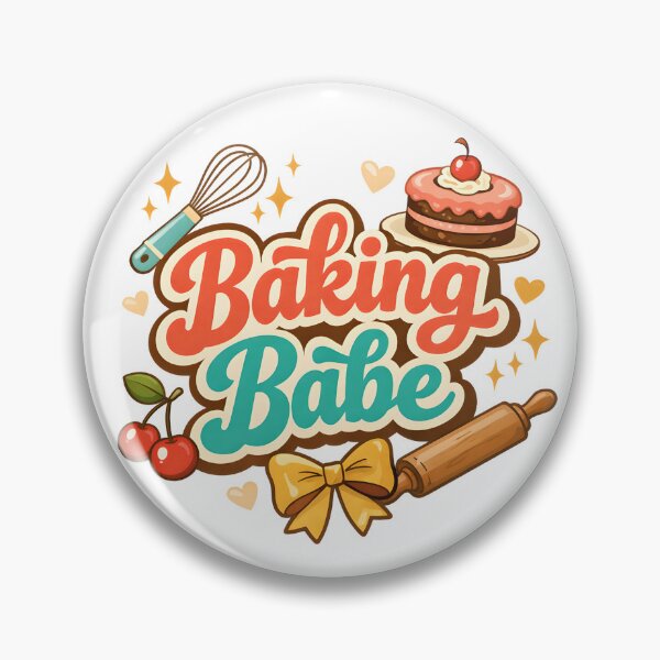 Item preview, Baking Babe Cute Retro Baking Typography with Cake & Whisk designed and sold by Luvahawb.