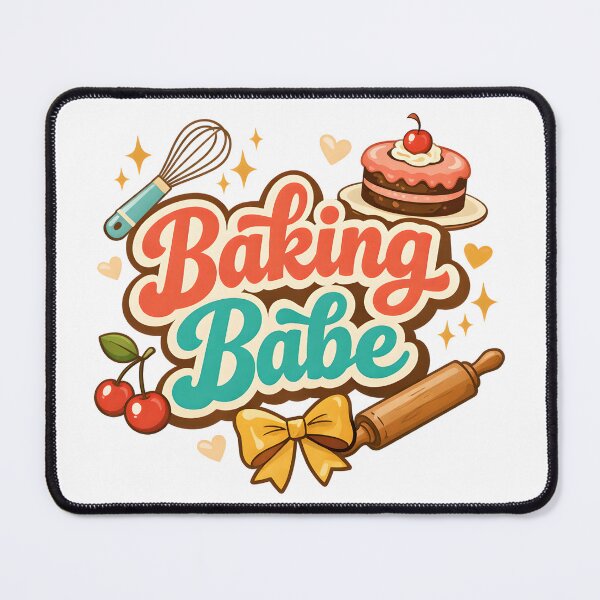 Item preview, Baking Babe Cute Retro Baking Typography with Cake & Whisk designed and sold by Luvahawb.