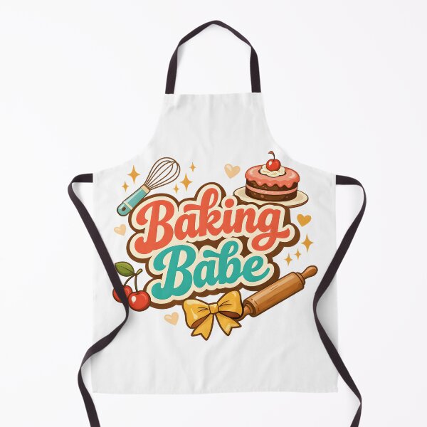 Item preview, Baking Babe Cute Retro Baking Typography with Cake & Whisk designed and sold by Luvahawb.