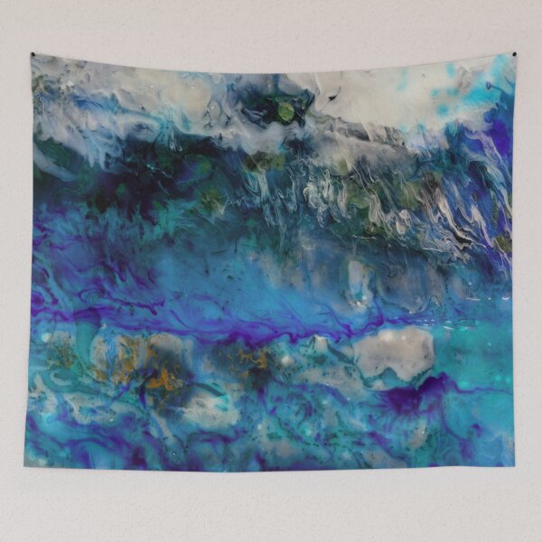 Item preview, Stormy sky and water- abstract sea scape mix medium painting  designed and sold by hollycooper.