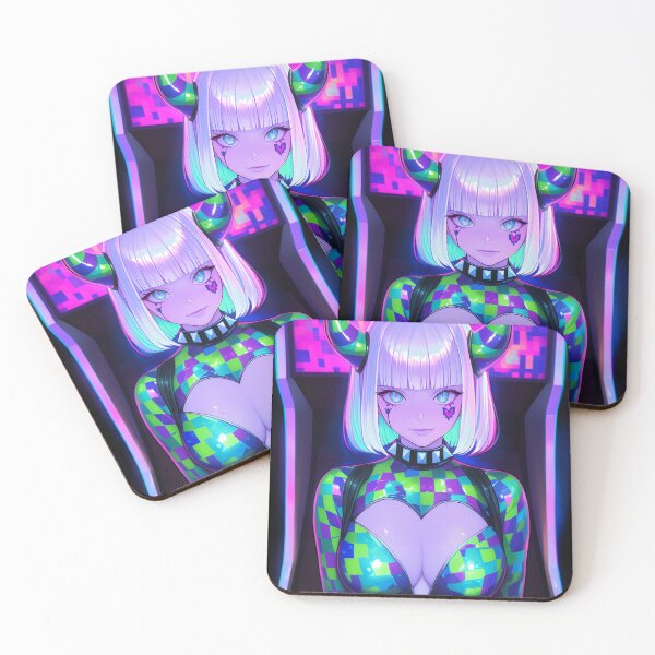 Item preview, Neon Glitchcore Horned Arcade Siren designed and sold by bubblegoth.