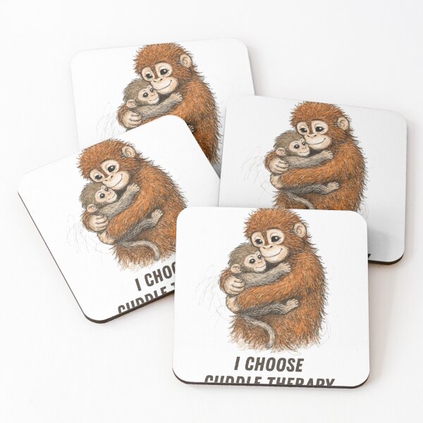 Item preview, Cuddle therapy Love you more Punch Monkey baby Makak cute orangutan plush toy designed and sold by CyberArtistOne.