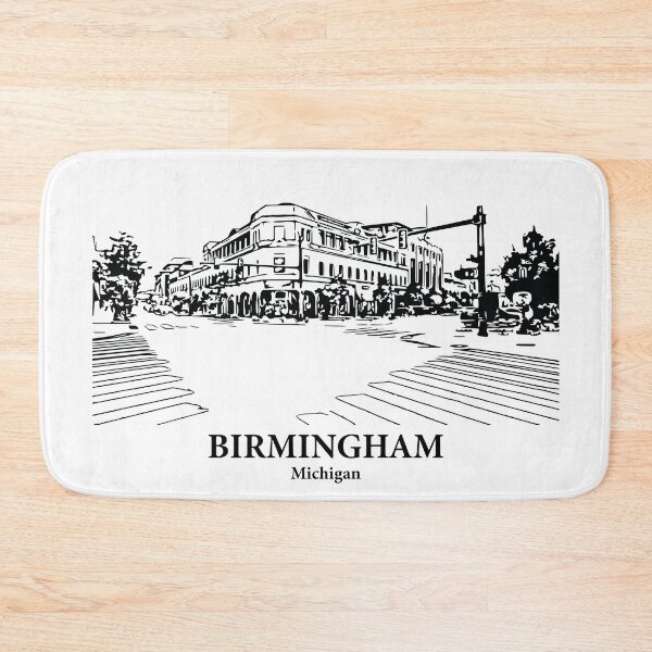Item preview, Birmingham MI - Ink Cityscape Illustration designed and sold by Lakeric Cityscapes.