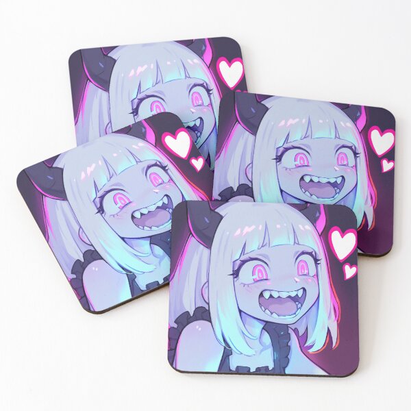 Item preview, Fanged Demon Girl Neon Hearts designed and sold by bubblegoth.