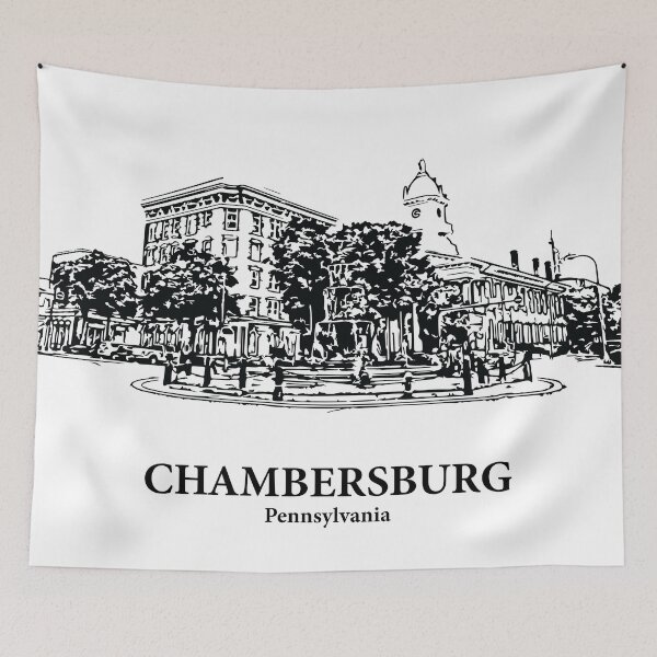 Item preview, Chambersburg PA - Ink Cityscape Illustration designed and sold by Lakeric Cityscapes.