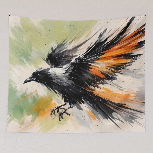 Item preview, Dynamic Crow in Mid-Flight designed and sold by cuprum.