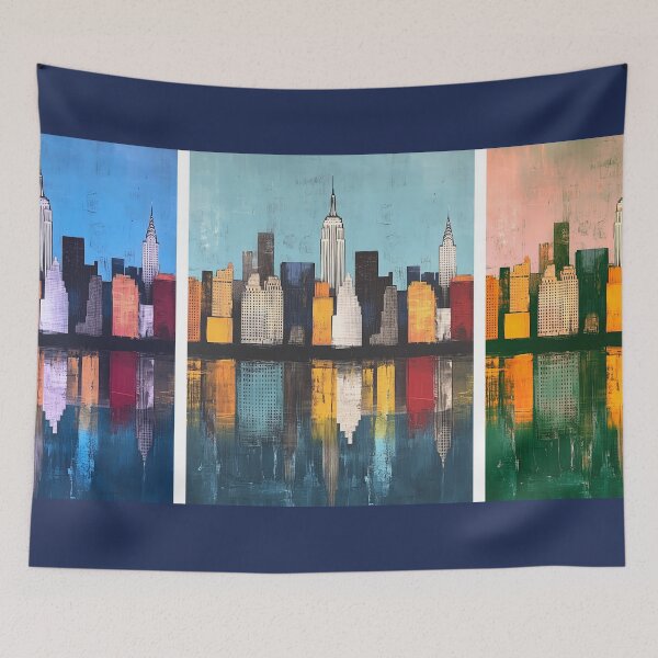 Item preview, NYC Skyline – Urban Contrast Quad Set designed and sold by SkylineVistas Designs.