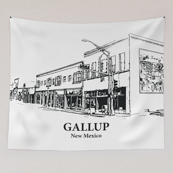 Item preview, Gallup NM - Ink Cityscape Illustration designed and sold by Lakeric Cityscapes.