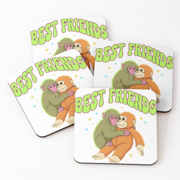 Item preview, Best Friends Monkey Print for Punch Story Fans | Cute Kawaii Macaque Toy Design designed and sold by Rainstorm Trends (RST).