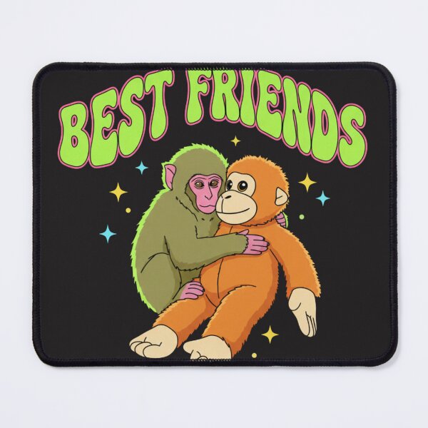 Item preview, Best Friends Monkey Print for Punch Story Fans | Cute Kawaii Macaque Toy Design designed and sold by Rainstorm Trends (RST).