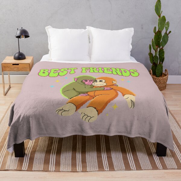 Item preview, Best Friends Monkey Print for Punch Story Fans | Cute Kawaii Macaque Toy Design designed and sold by Rainstorm Trends (RST).