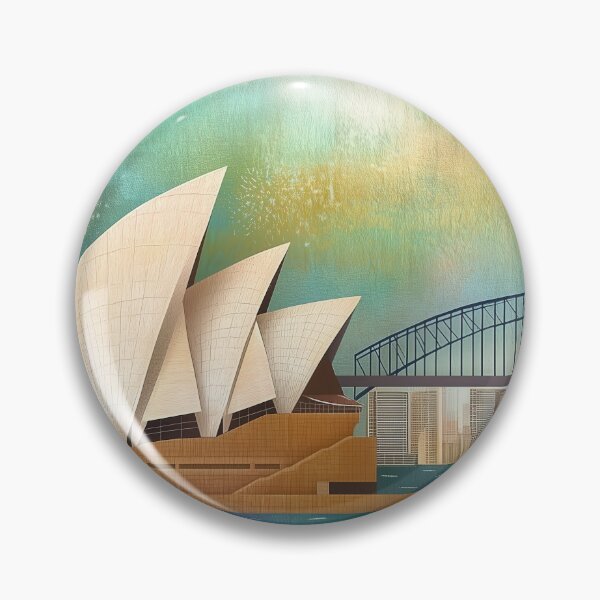 Item preview, Sydney Opera House & Harbour Bridge Retro Travel Illustration designed and sold by SkylineVistas Designs.