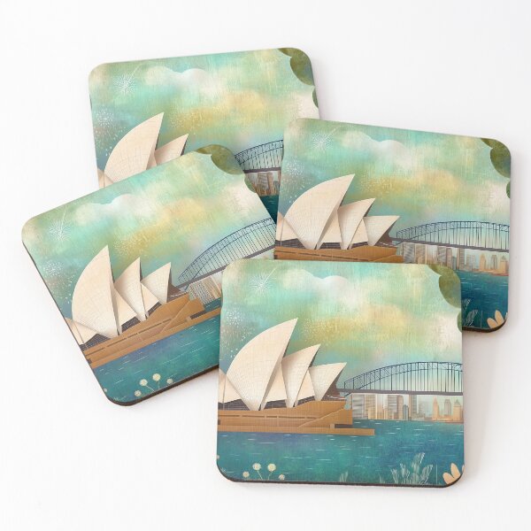 Item preview, Sydney Opera House & Harbour Bridge Retro Travel Illustration designed and sold by SkylineVistas Designs.