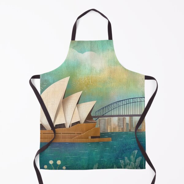 Item preview, Sydney Opera House & Harbour Bridge Retro Travel Illustration designed and sold by SkylineVistas Designs.