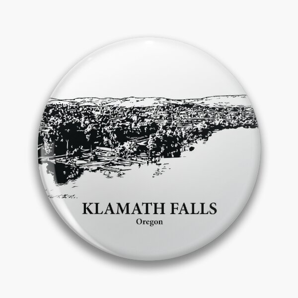 Item preview, Klamath Falls OR - Ink Cityscape Illustration designed and sold by Lakeric Cityscapes.