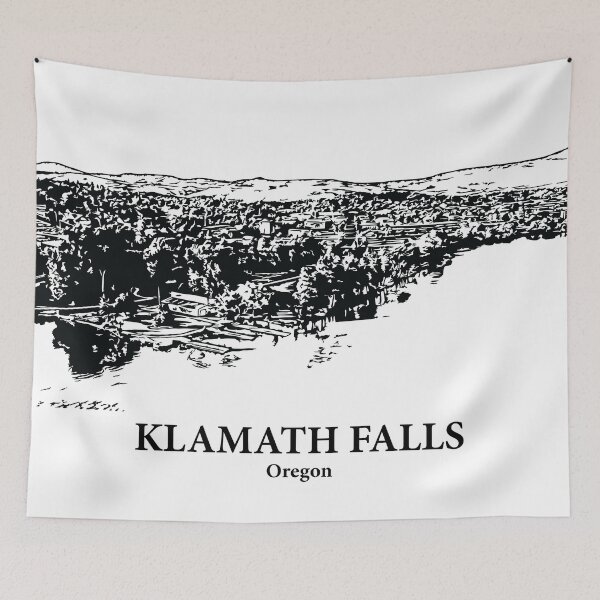 Item preview, Klamath Falls OR - Ink Cityscape Illustration designed and sold by Lakeric Cityscapes.
