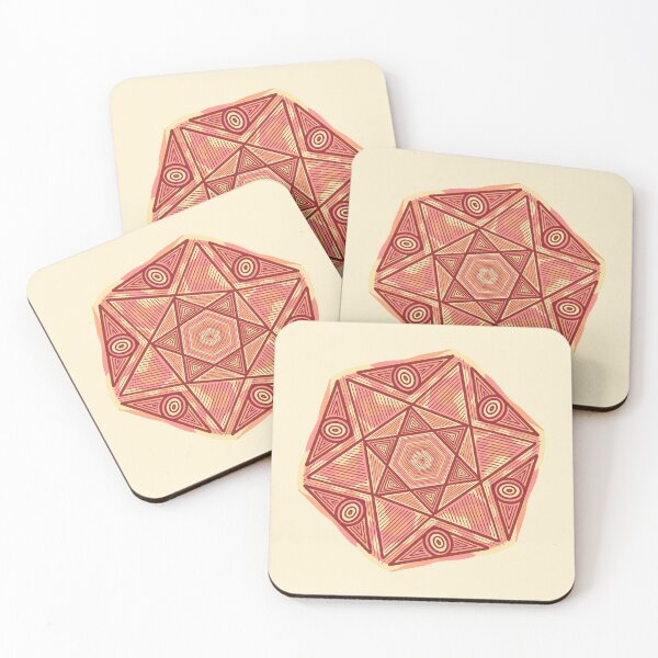 Item preview, Terracotta Geometric Sunburst - Abstract Linear Star Mandala designed and sold by RareSquareBearArts.