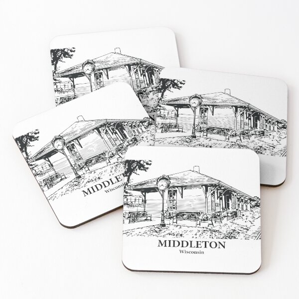 Item preview, Middleton WI - Ink Cityscape Illustration designed and sold by Lakeric Cityscapes.