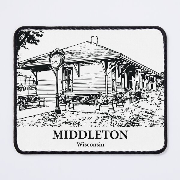 Item preview, Middleton WI - Ink Cityscape Illustration designed and sold by Lakeric Cityscapes.