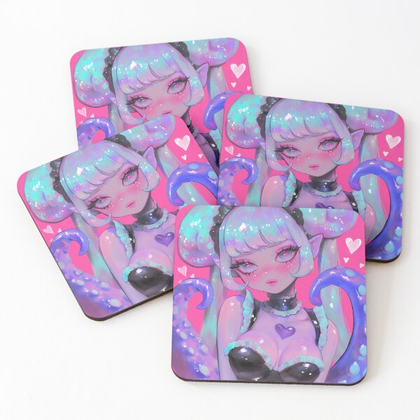 Item preview, Pastel Goth Tentacle Girl Hearts designed and sold by bubblegoth.