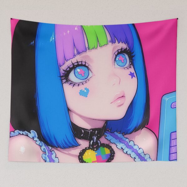 Item preview, Kawaii Y2K Gamer Girl Pixel Heart designed and sold by bubblegoth.