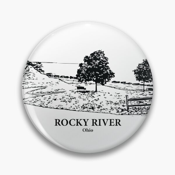 Item preview, Rocky River OH - Ink Cityscape Illustration designed and sold by Lakeric Cityscapes.