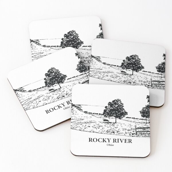 Item preview, Rocky River OH - Ink Cityscape Illustration designed and sold by Lakeric Cityscapes.