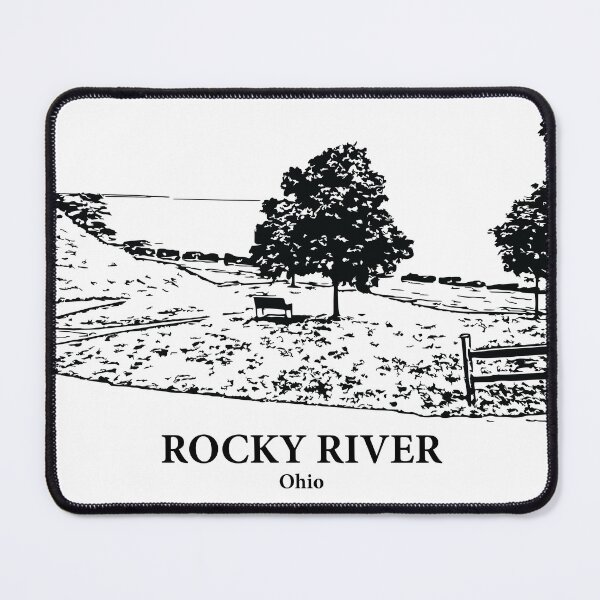 Item preview, Rocky River OH - Ink Cityscape Illustration designed and sold by Lakeric.