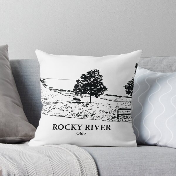 Item preview, Rocky River OH - Ink Cityscape Illustration designed and sold by Lakeric Cityscapes.