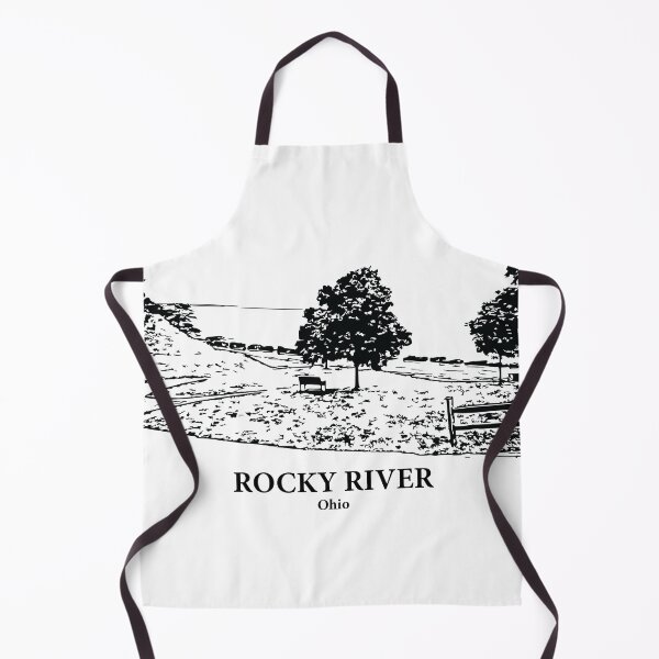 Item preview, Rocky River OH - Ink Cityscape Illustration designed and sold by Lakeric Cityscapes.