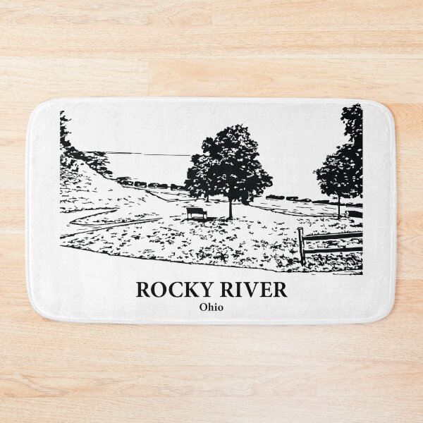 Item preview, Rocky River OH - Ink Cityscape Illustration designed and sold by Lakeric Cityscapes.