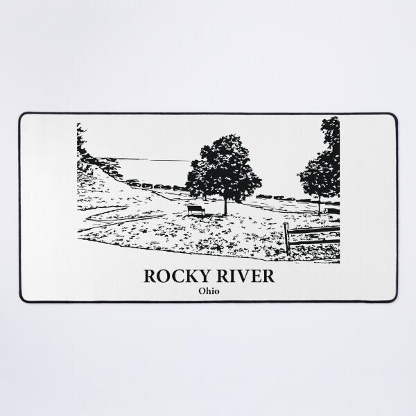 Item preview, Rocky River OH - Ink Cityscape Illustration designed and sold by Lakeric.