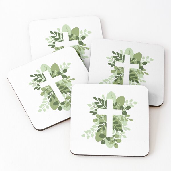 Item preview, Cross and Green Leaves designed and sold by CHERRY--SHOP.