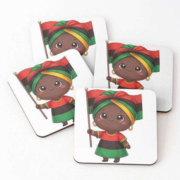 Item preview, Afro Pride Pan-African Flag Cute Cultural Character designed and sold by CozyBlobStudio.