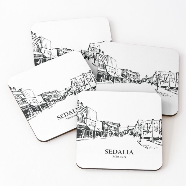 Item preview, Sedalia MO - Ink Cityscape Illustration designed and sold by Lakeric Cityscapes.