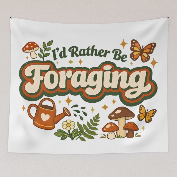 Item preview, I’d Rather Be Foraging Cute Cottagecore Mushroom & Nature Design designed and sold by Luvahawb.