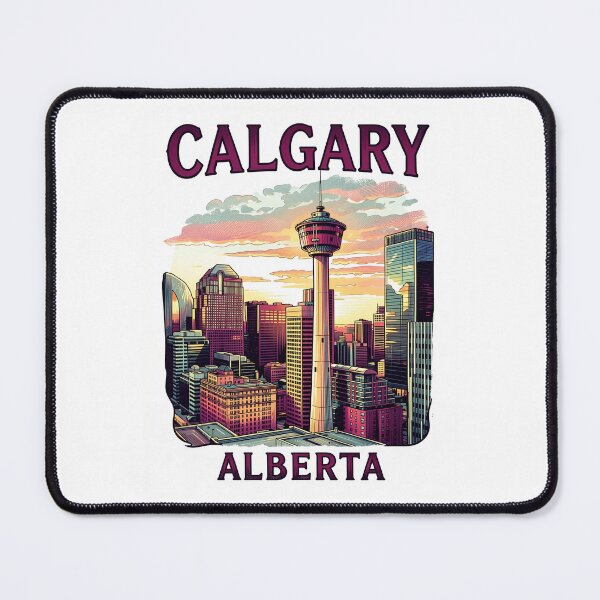 Item preview, Calgary Alberta Canada Color Illustration Travel Poster Art designed and sold by Stripe Wall Studio.