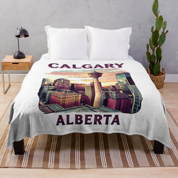 Item preview, Calgary Alberta Canada Color Illustration Travel Poster Art designed and sold by Stripe Wall Studio.